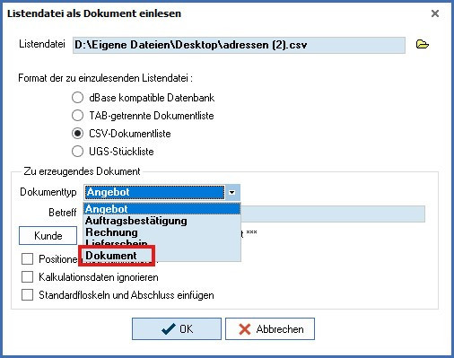 liste dokument