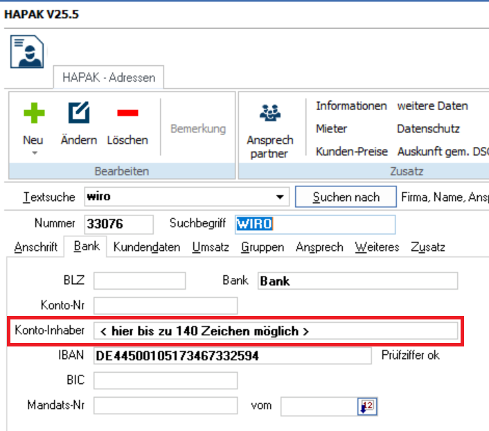 v adressen kontoinhaber